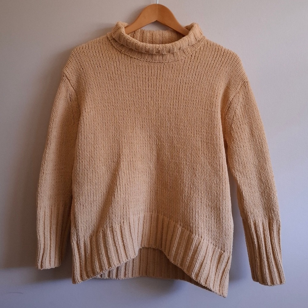 Plush Soft Girl Mustard Yellow Knit Sweater Whimsigoth Academia Philosophy Sz S